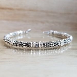 Hematite Beaded Bracelet, Faceted Gray